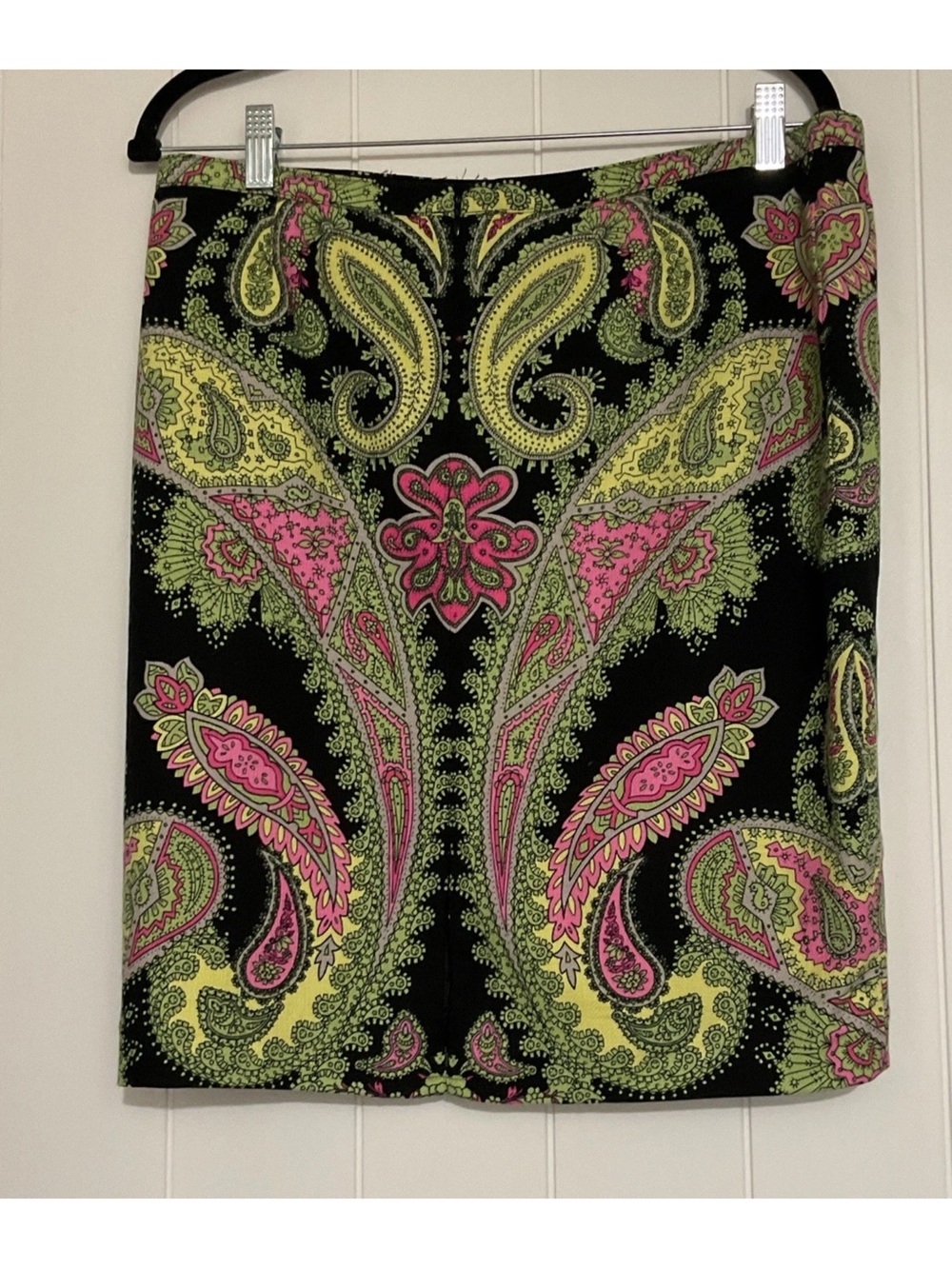 Paisley Embroidered Mini Skirt in Black with Pink & Green - Picture 5 of 10